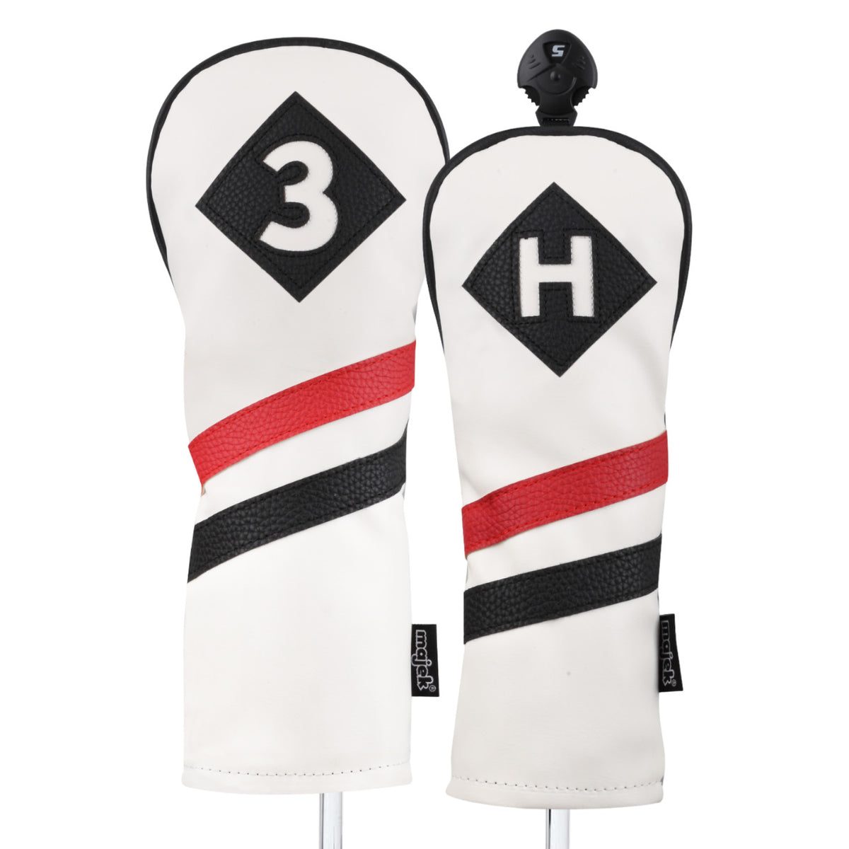 Golf Headcover Set for 3, 4, 5, 6, 7 & X Hybrid & Fairway Wood - Leather Style