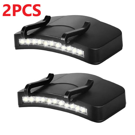 LED Clip-On Cap Light 2 Pack Hands-Free Headlamp for Camping Fishing Outdoor