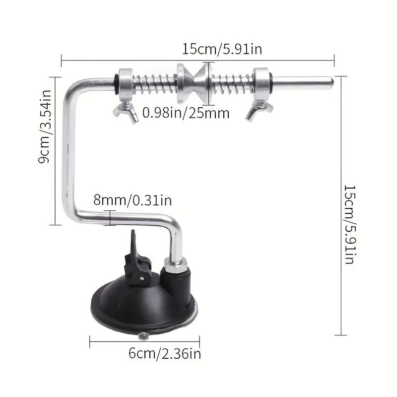 Portable Aluminum Fishing Line Spooler with Suction Cup Reel Spool System