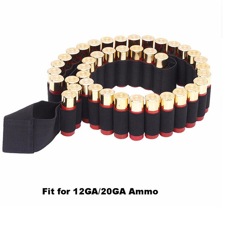 Hunting Shotgun Shell Bandolier Holder 12/20 Gauge 50 Rounds Nylon Belt