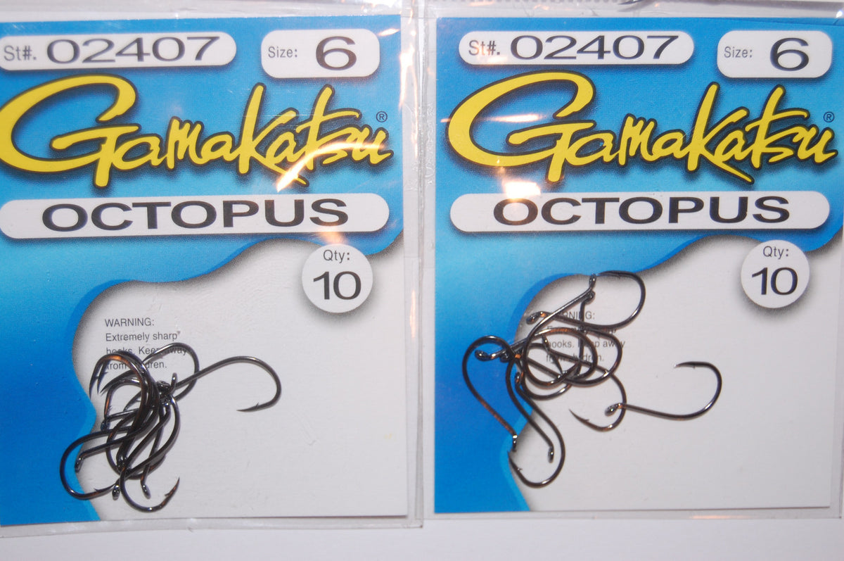 4 Pack Size 6 Octopus Fishing Hooks - Durable & Versatile Tackle