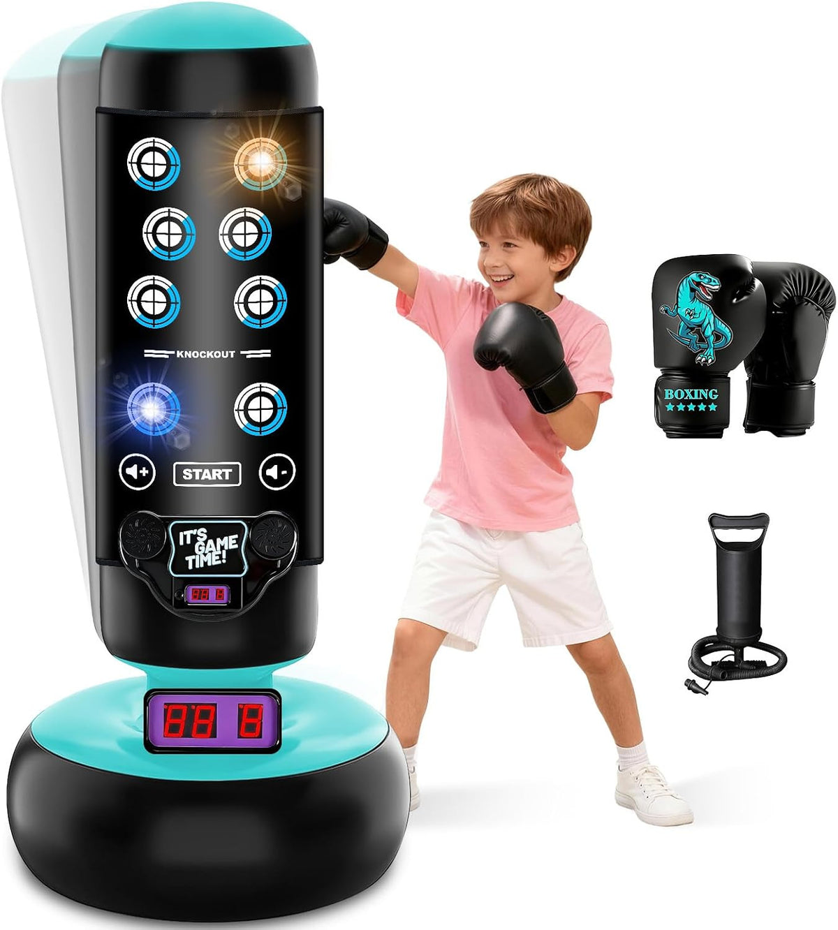 Kids Inflatable Punching Bag with Boxing Gloves - 66 Inch Boxing Toy