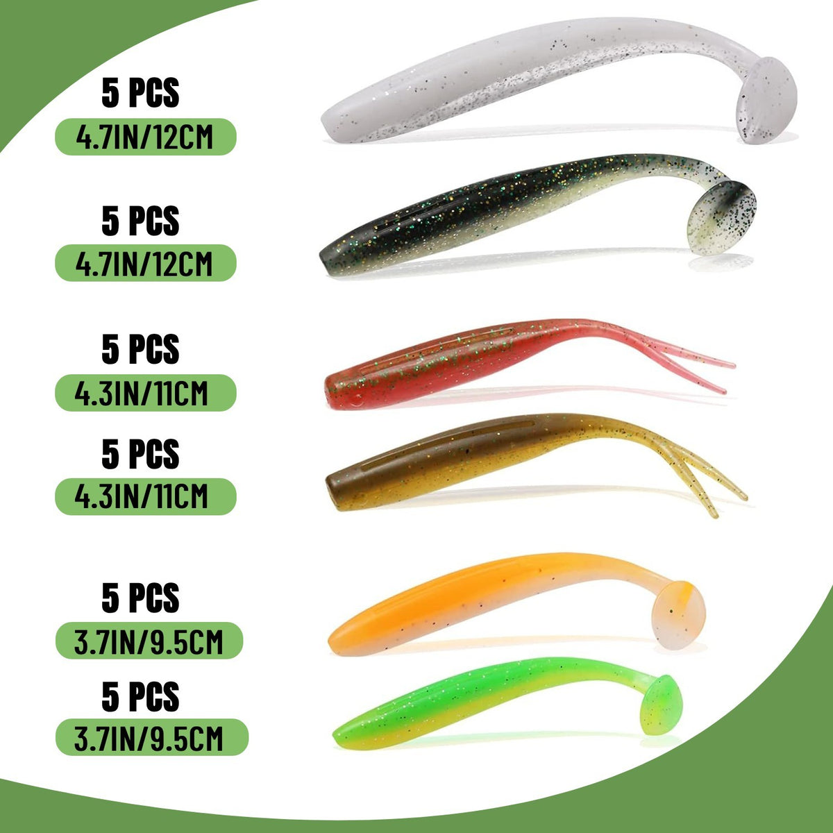 Weighted Swimbait Hooks & Soft Lures Set for Bass & Saltwater Fishing - 44PCS
