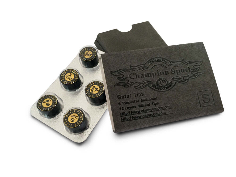 Cue Tip Set - 14mm Gator Soft/Soft-Med 6-Pack | Spin-Enhancing Leather Tips