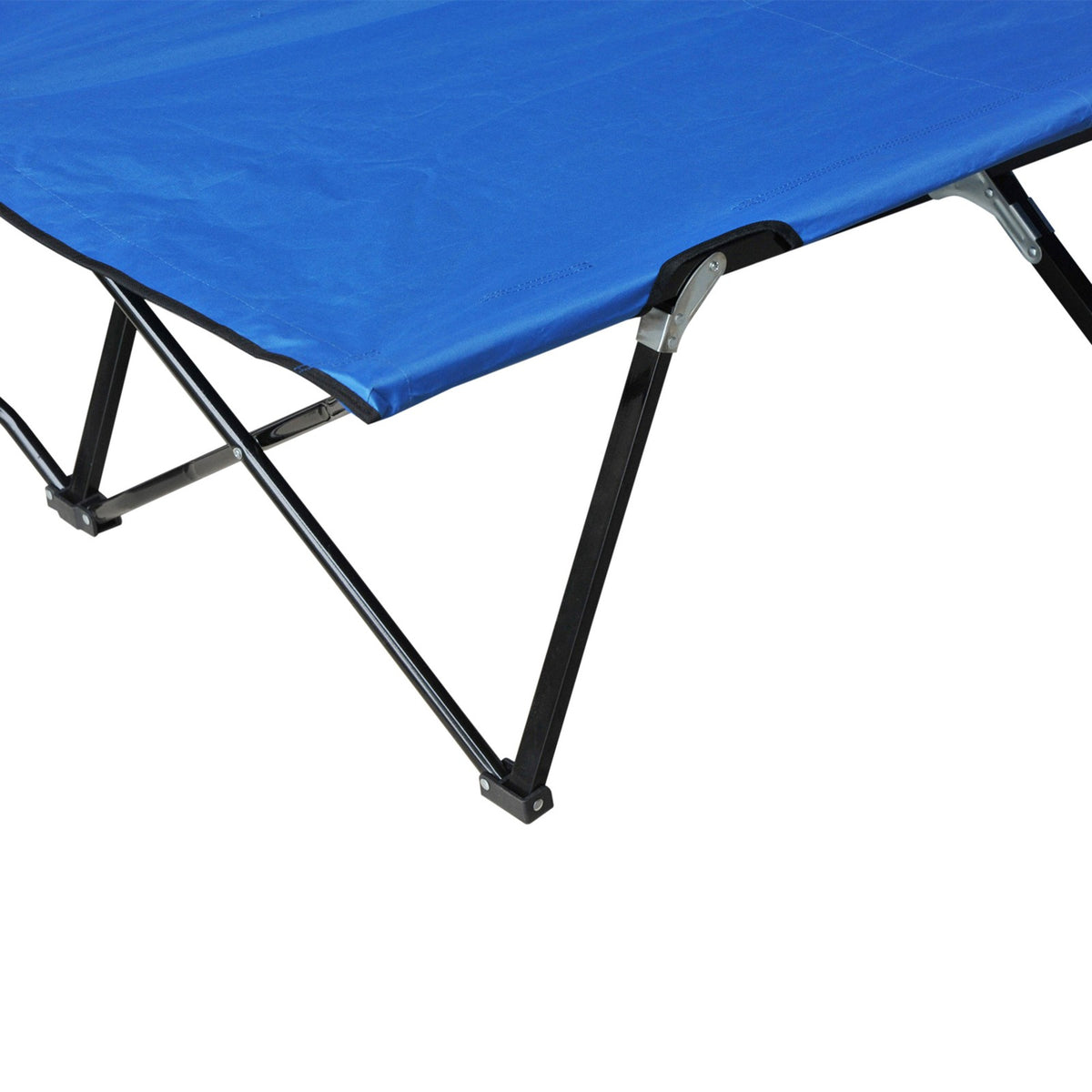 Two-Person Folding Camping Cot with Carry Bag Blue - Support Up to 300 lbs