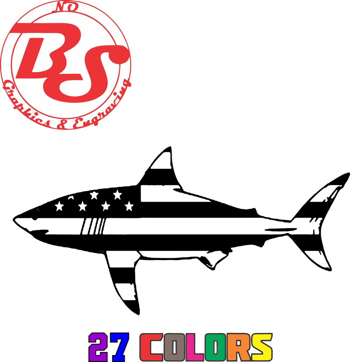 6-Inch Ocean Fish Vinyl Decal - Shark Great White Hammerhead Ocean Salt Water Fish