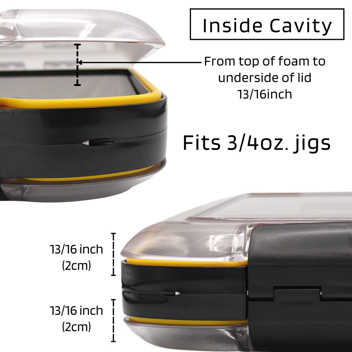 Deep Waterproof Fishing Tackle Organizer for Jigs & Lures - Large Double Sided Storage Box