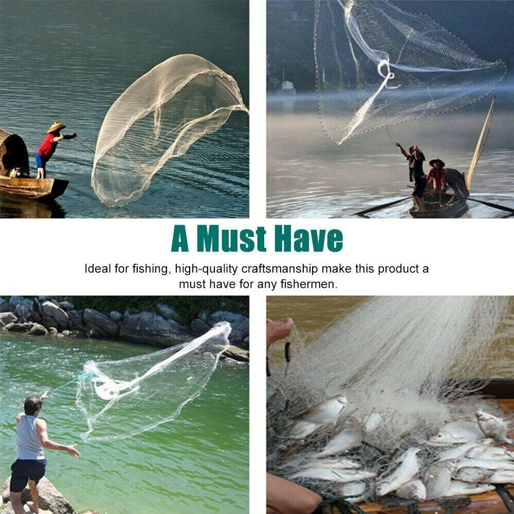 5FT Casting Net for Fishing Bait - Easy Throw Strong Mesh 3/8in