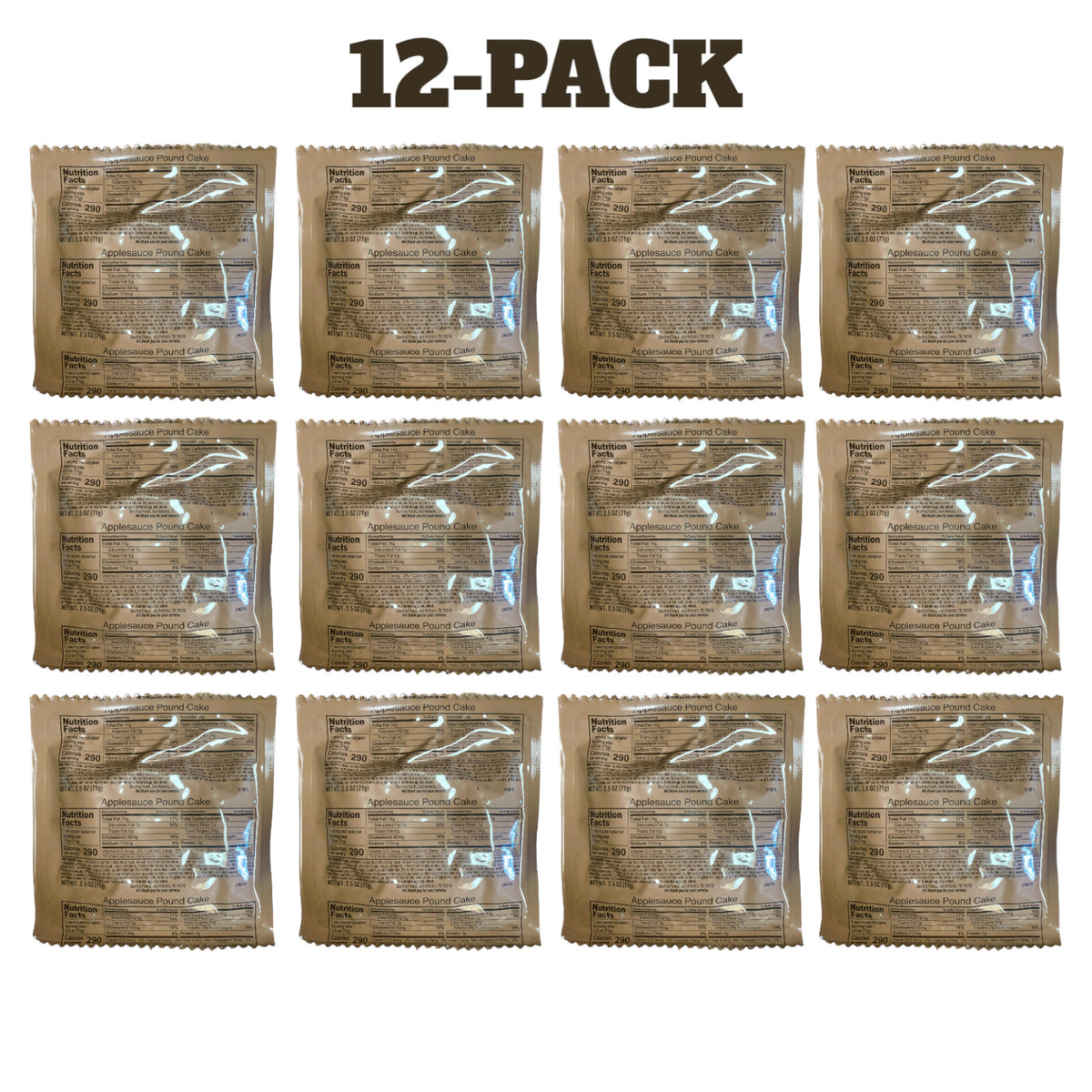 Military-Grade Applesauce Pound Cake Dessert Pack of 3-24