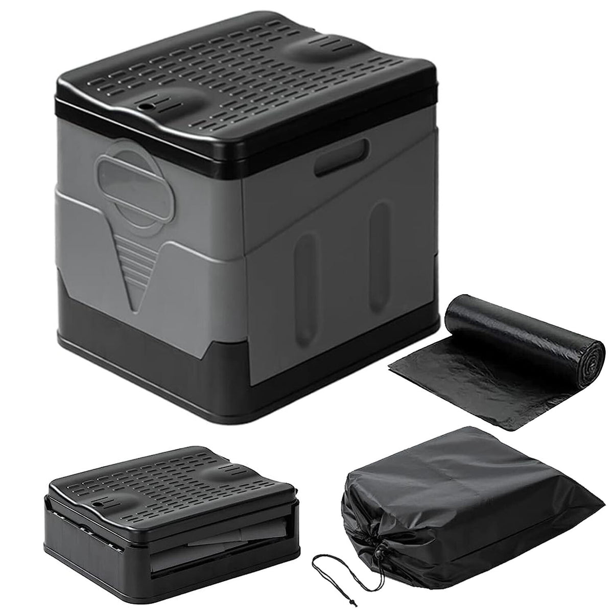 Portable Outdoor Toilet with Trash Bag Set for Camping and Travel