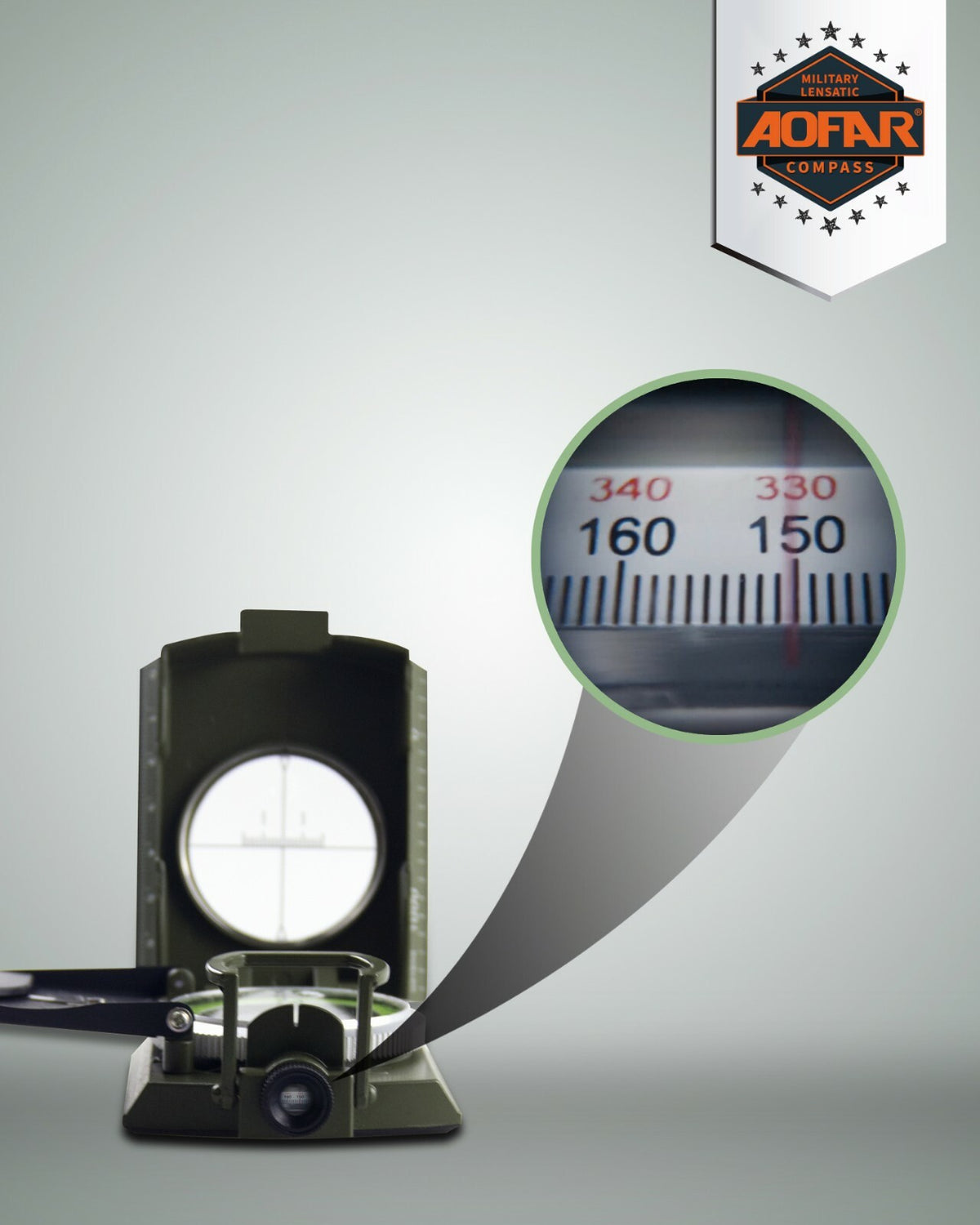 Military Compass with Sighting & Clinometer for Camping Hiking Survival