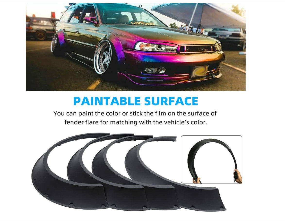Universal Car Fender Flares Set - Extra Wide Wheel Arches for Most Vehicles