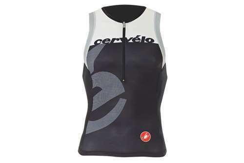 Men's Triathlon Racing Top Vest - Hydrophobic, Race Fit, Castelli Rosso Corsa