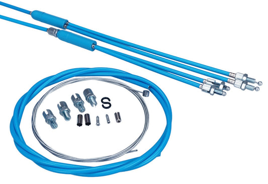 BMX Gyro Brake Cables Set for Old School BMX - Medium Blue