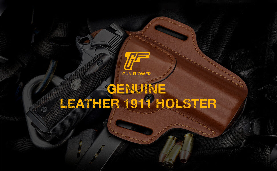1911 Leather Holster for 5-Inch Barrels OWB Concealed Carry - Fits Colt Kimber Springfield