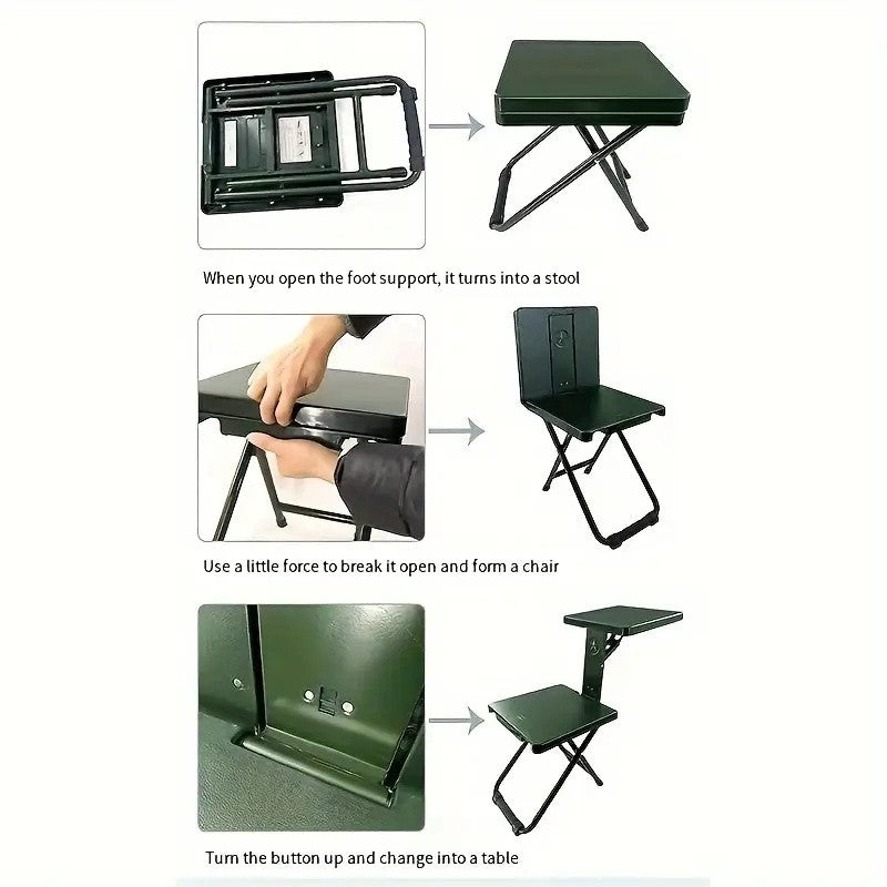3-in-1 Vintage Folding Table and Chair Set for Outdoor Camping