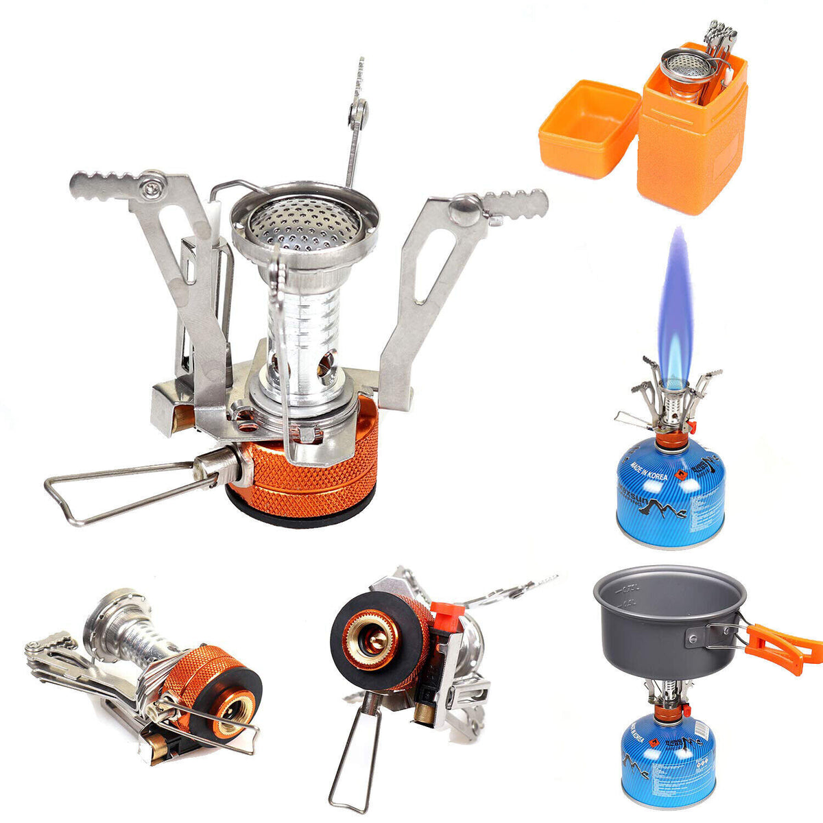 Portable Camping Stove with Complete Cookware Set - Gas Burner for Hiking & Picnics