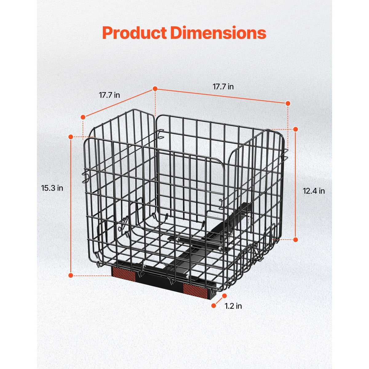 Mobility Scooter Rear Basket Folding Cargo Basket 33 lbs Capacity