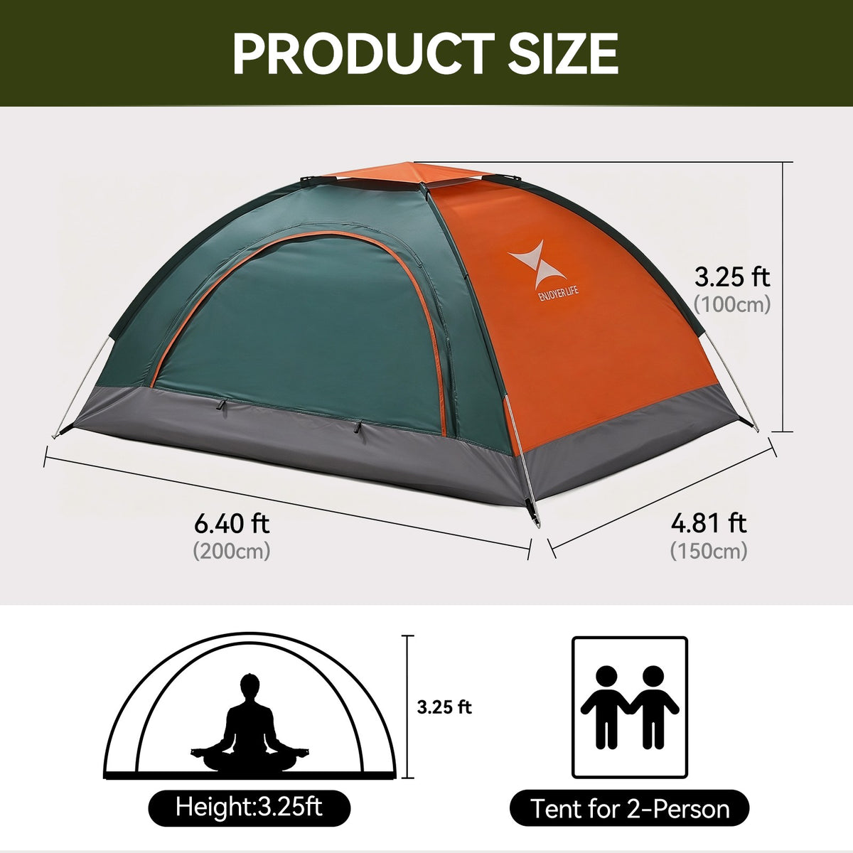 Pop Up Waterproof Tent for Camping Hiking Windproof Instant Shelter US Stock