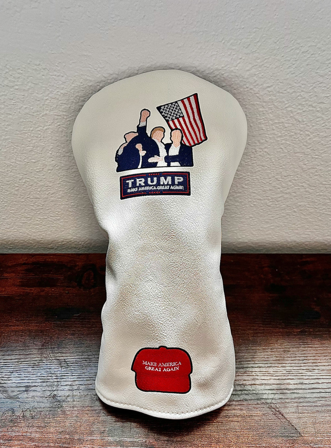 Golf Driver Head Cover - Make America Great Again Donald Trump Embroidered Patriotic Golf Accessory