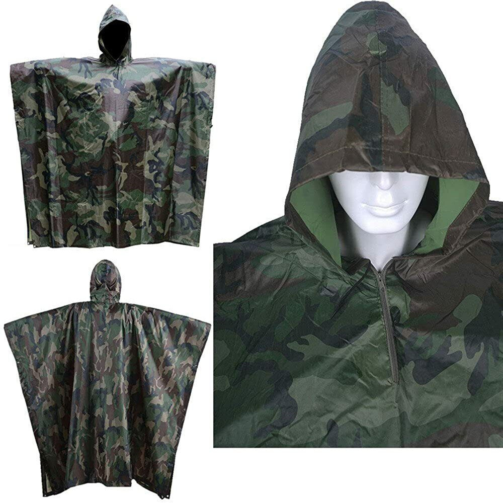 Waterproof Tactical Rain Poncho Shelter for Hunting Camping and Outdoor Use
