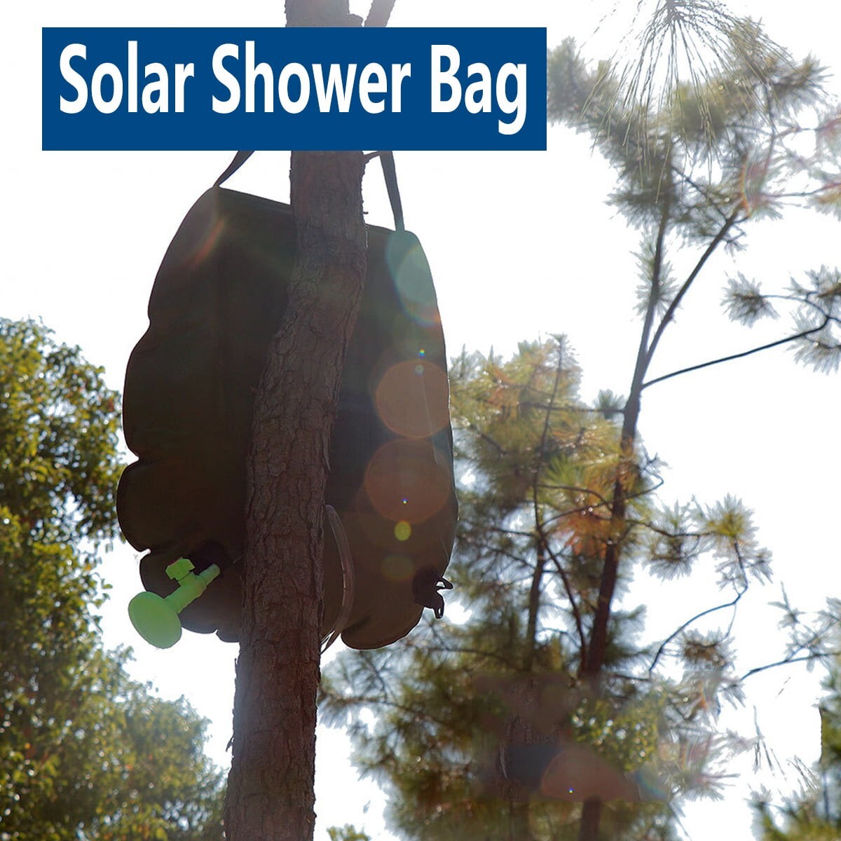 5 Gallon Solar Camping Shower Bag with Heating & Accessories