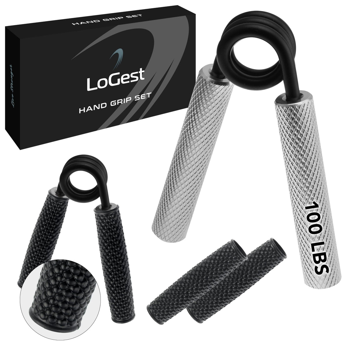 Metal Hand Grip Strengthener 100LB-350LB No Slip Exercise Grip Tool
