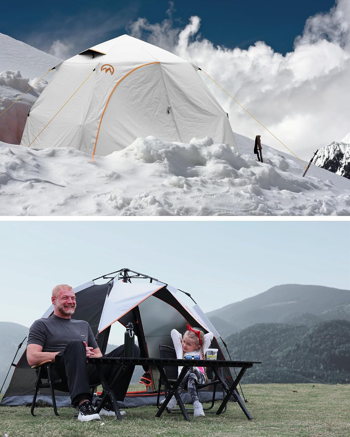 2 Person Pop Up Camping Tent - 3 Season Waterproof Canopy