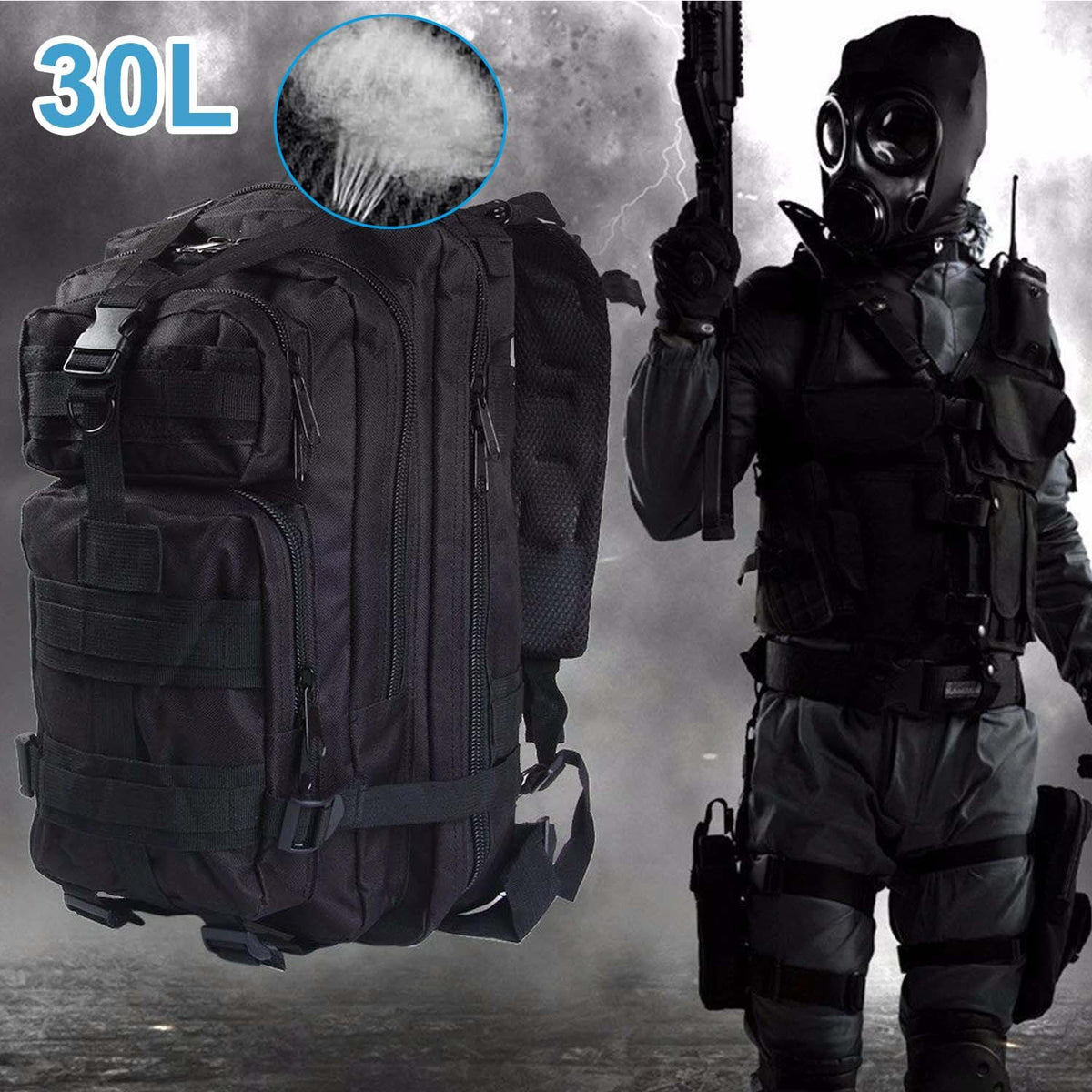 30L Waterproof Military Molle Tactical Hiking Backpack for Camping & Outdoors