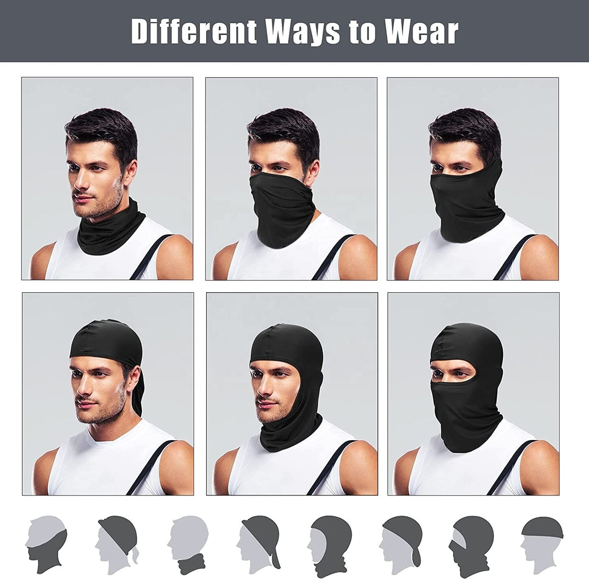 Lightweight Lycra Full Face Balaclava Ski Mask for Cycling & Outdoor Sports