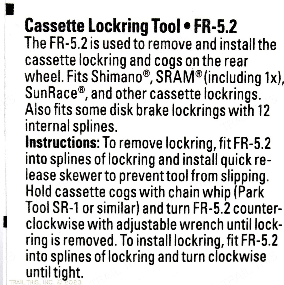 Bike Cassette Lockring Remover Tool for SRAM Shimano 7-12 Speed - Cycling