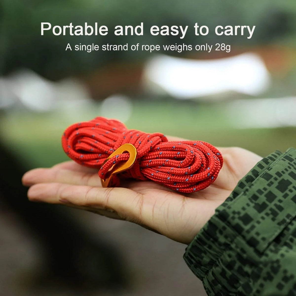 Ultralight 4mm Reflective Tent Guy Lines with Aluminum Tensioners - 8 Pack