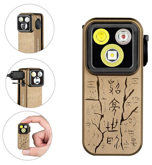 Olight Oclip Pro Clip-On Flashlight with Floodlight, Spotlight & Red Light - 500 Lumens