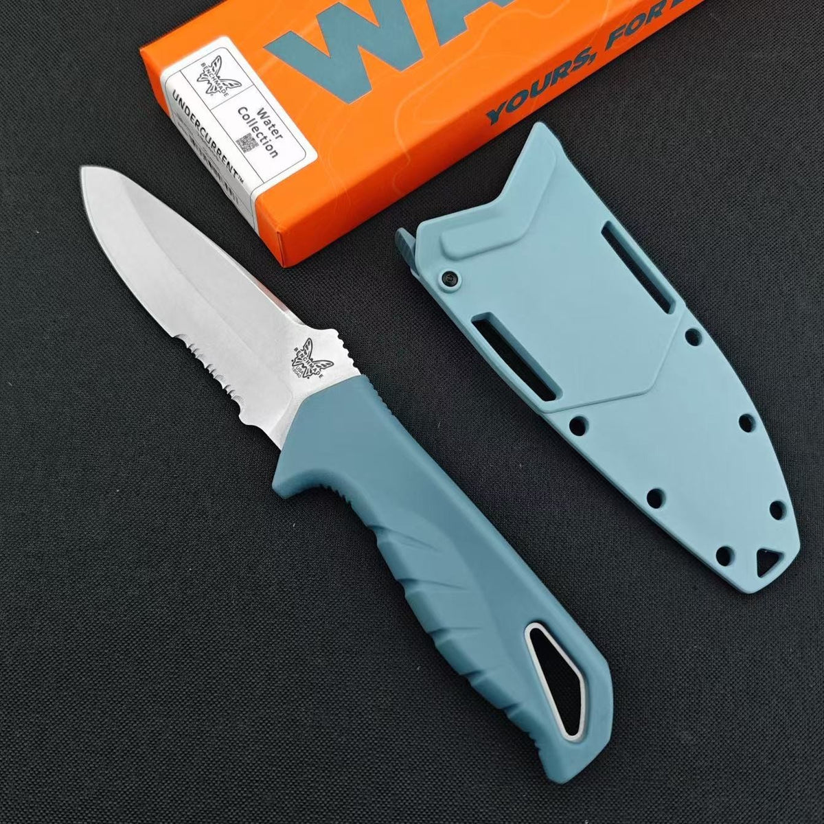 Fixed Blade Knife with Serrated Edge and Sheath – 2.68" Magnacut Steel Utility Knife