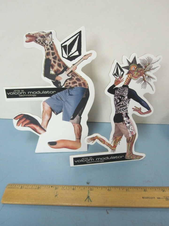 Vintage VOLCOM Snowboard & Surf Cardboard Display Set - Old Stock Collectible