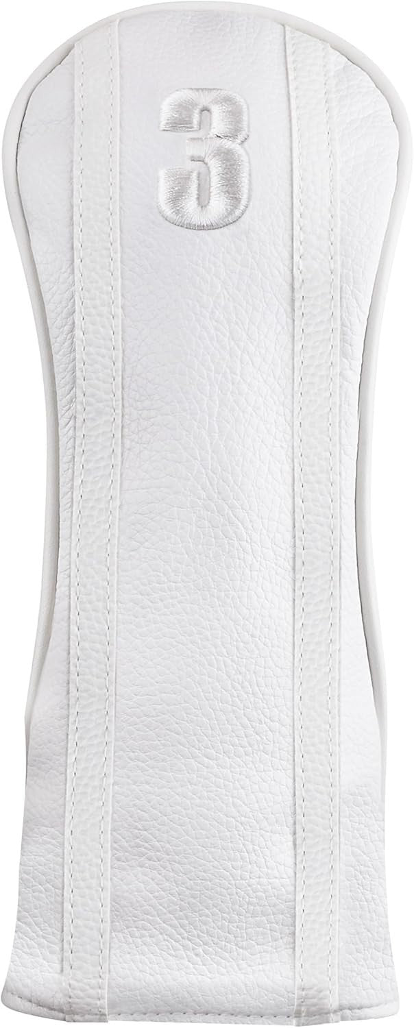 Golf Headcover Set with Retro Leatherette Finish for Drivers & Fairways