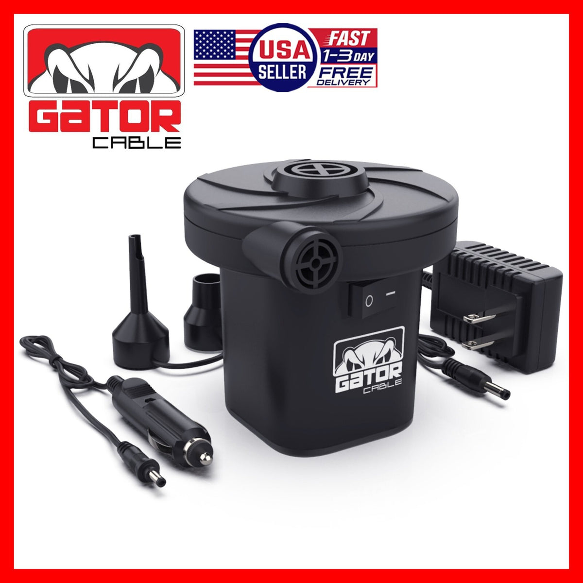 Portable Electric Air Pump for Inflatables, Air Mattress, Pool & Boat