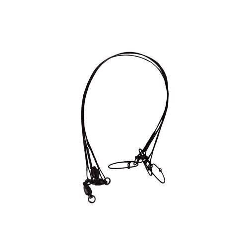 Fishing Leader Wire with Cross Lok Snaps 6 inch 30 lb Black 3 Pack