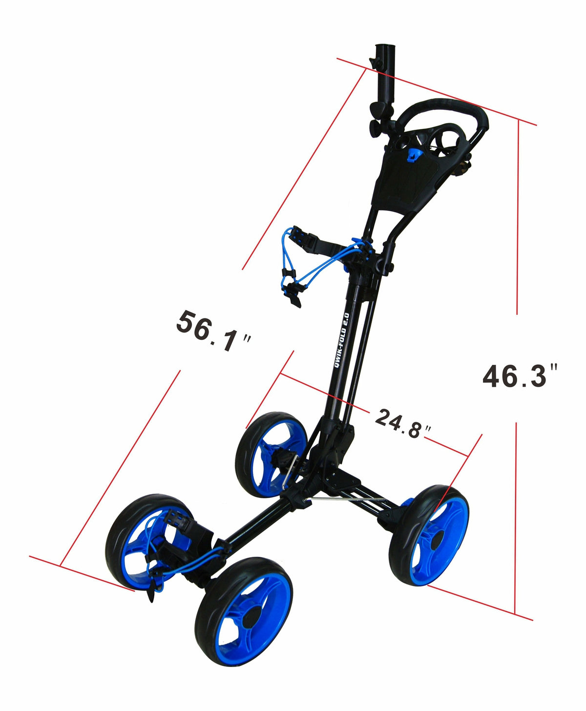 Quick-Fold 4 Wheel Folding Golf Push Cart with Foot Brake and Adjustable Handle