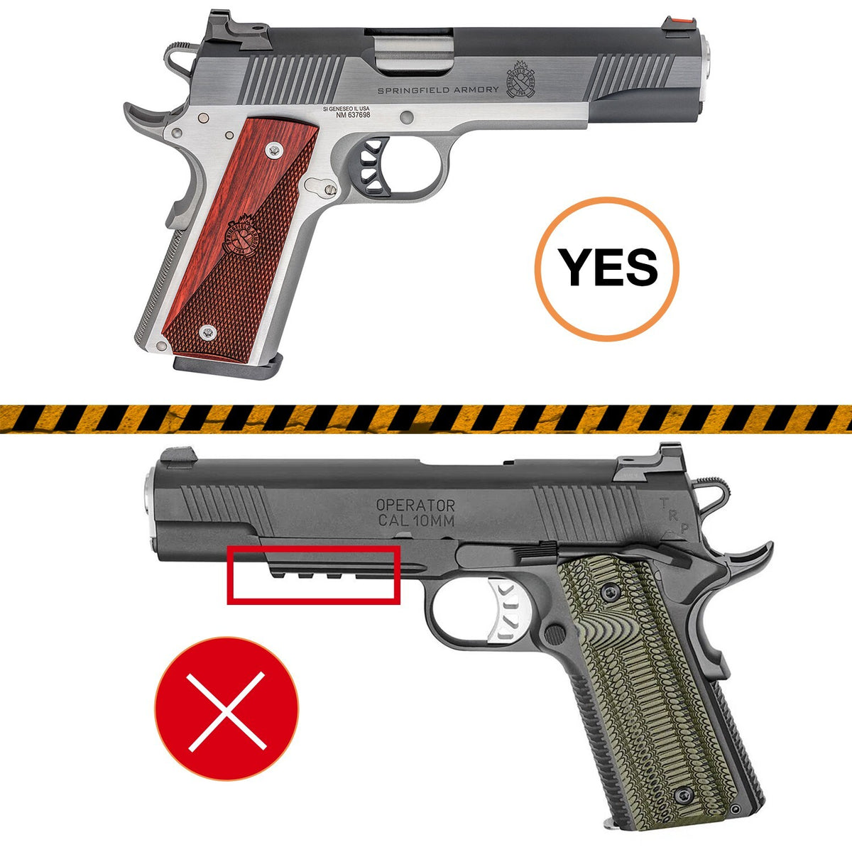 OWB Holster for 1911 Pistol - Compatible with Colt, Kimber, Springfield, RIA, Elite Force