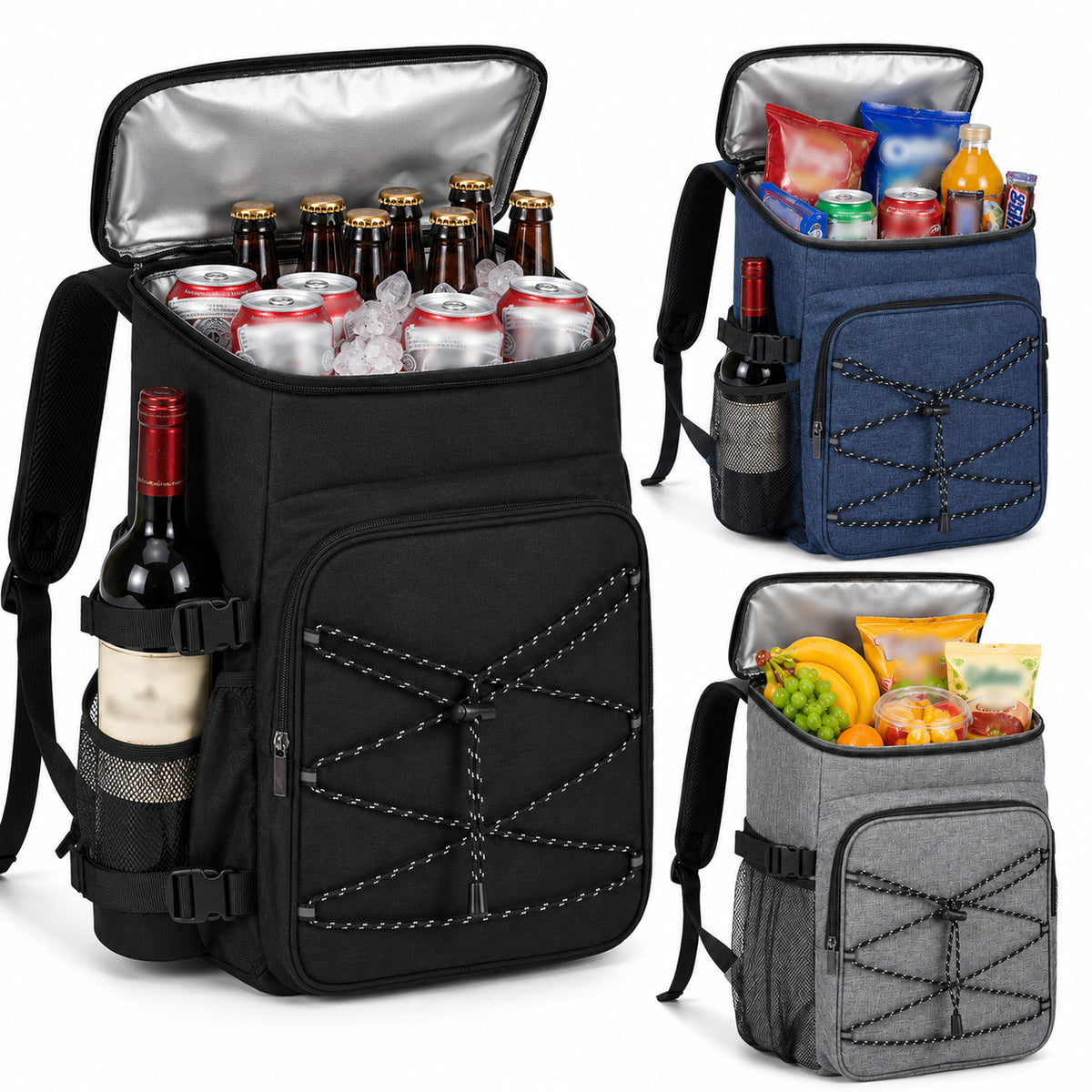 Insulated Cooler Backpack 23L Leakproof Lunch Bag for Camping & Outdoor