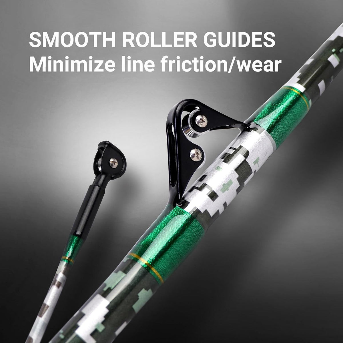 Saltwater Trolling Fishing Rod 2-Piece Big Game Rod 7ft Heavy Power Fiberglass
