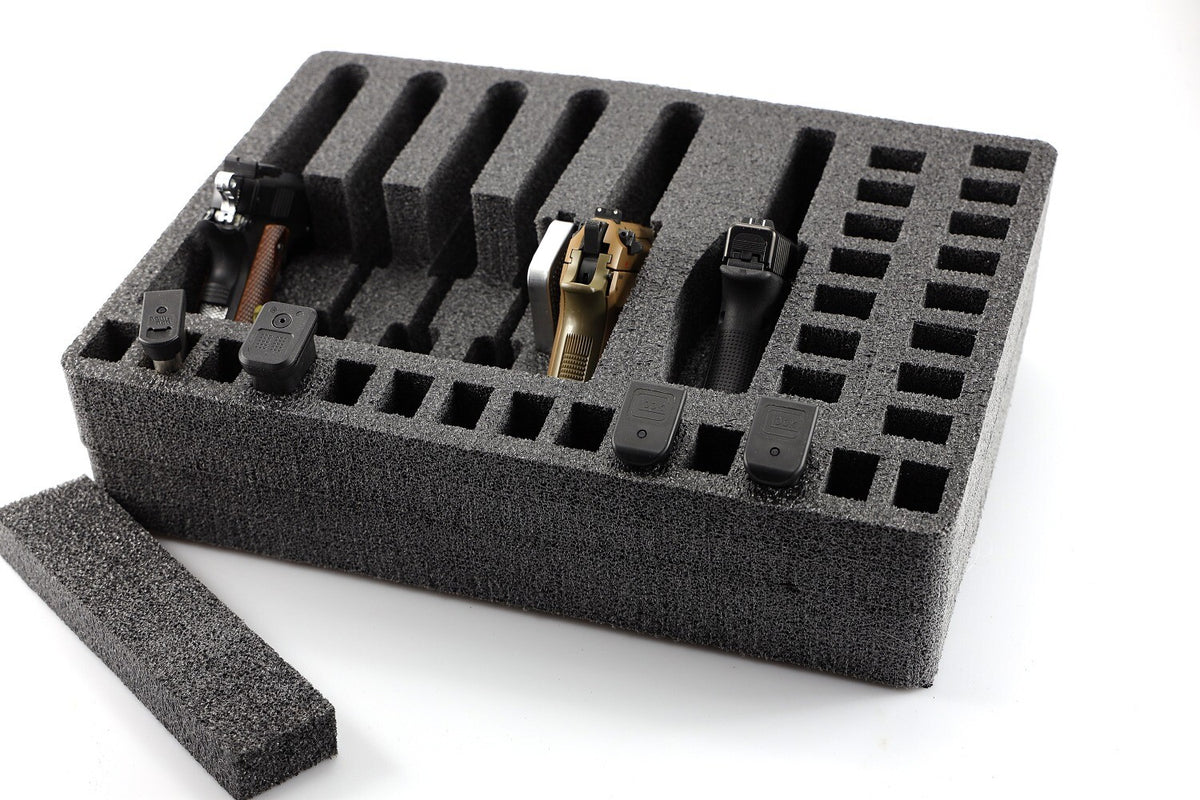 6 Pistol Foam Storage Case Insert Fits Pelican 1520 Apache 4800 with Removable Compartments