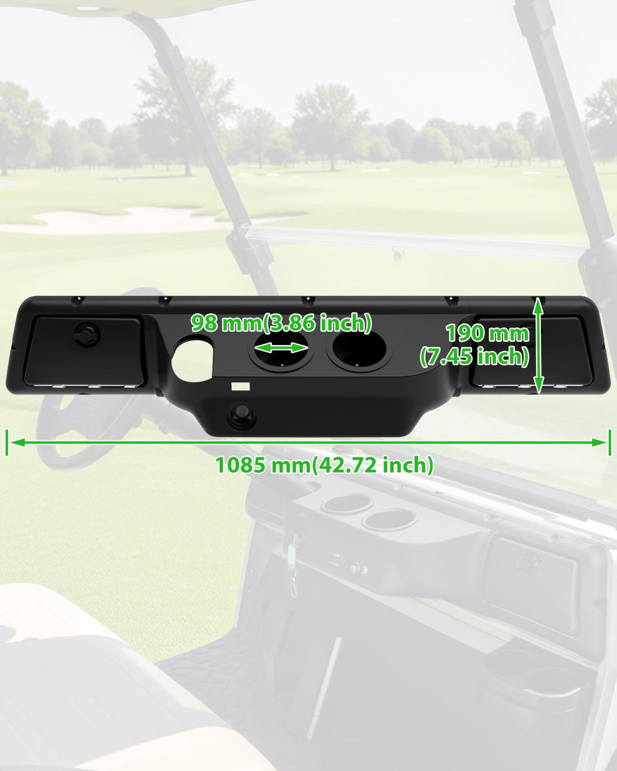 Golf Cart Dashboard Cover for Club Car DS 1982+ ABS Replacement Black