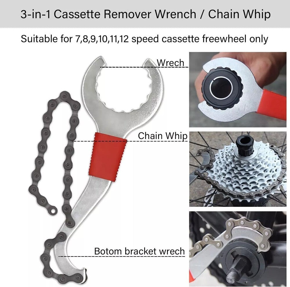 Bike Repair Tool Kit 9 Pieces with Chain Breaker & Cassette Remover