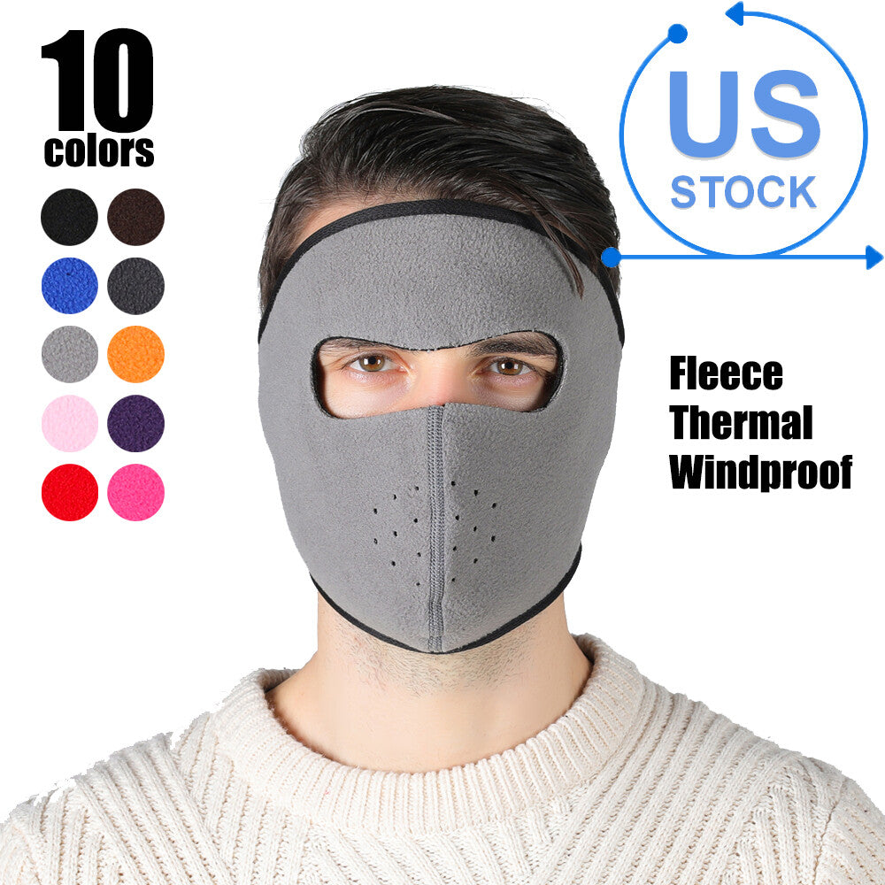 Winter Fleece Motorcycle Face Mask - Breathable Windproof Ski Mask for Cold Weather