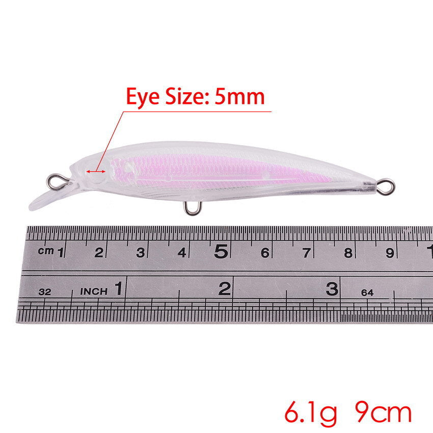 Unpainted Fishing Lure Set - 20pcs Minnow Swimbaits 9cm 6g Bait