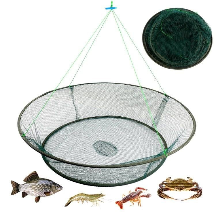 Portable Foldable Crab Net and Basket - 31.5x23.6x13.7 Inch Fishing Trap