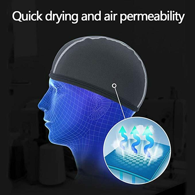 Cooling Skull Cap Helmet Liner Sweat-Wicking Motorcycle & Sports Under Hard Hat