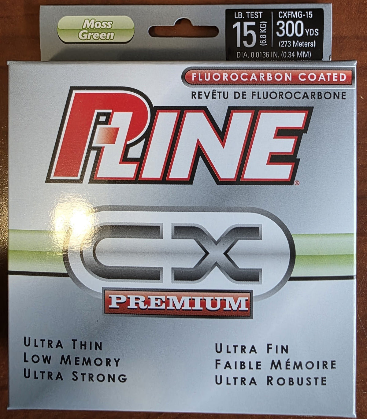 Fluorocarbon Coated Fishing Line 15lb 300Yd Moss Green - Low Memory & High Sensitivity